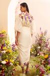 Shop_Chandrima_Ivory Chanderi Tassels Pansy Patch Work Skirt _at_Aza_Fashions