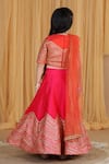 Shop_The Little Celebs_Pink Silk, Net, Crepe Gota Patti Blouse Lehenga Set _at_Aza_Fashions