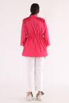 Shop_Studio Moda India_Pink Cotton Chains Collared Sway Work Shoulder Shirt _at_Aza_Fashions