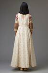 Shop_Kora_Off White Jacket Cotton Chanderi Embroidery Dori Jacket And Pant Set  _at_Aza_Fashions