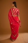 Shop_Shyam Narayan Prasad_Pink Silk Brocade Embroidered Zardozi Round Work Saree With Blouse  _at_Aza_Fashions