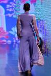 Shop_Krisha sunny Ramani_Purple Blazer And Trouser Crepe Embroidered Geometric Print With Flared Pant _at_Aza_Fashions