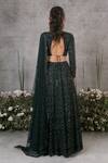 Shop_Pritika Vora_Green Lehenga And Blouse  Organza Silk Embroidered Rhinestone Bridal Set_at_Aza_Fashions