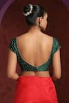 Shop_Weaver Story_Green Pure Silk Embroidery Pitta Sweetheart Neck Blouse _at_Aza_Fashions