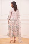 Shop_Rahul Mishra_Pink Silk Embroidered Floral Mandarin Collar Gul-e-bahar Anarkali Set _at_Aza_Fashions