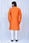 Shop_Arihant Rai Sinha_Orange Art Silk Printed Moroccan Panelled Kurta Pant Set_at_Aza_Fashions