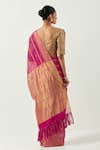 Shop_Label Earthen_Pink Chanderi Silk Embroidered Sunahri Dhaari Saree With Blouse _at_Aza_Fashions