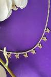 Shop_The Jewel Factor_Yellow Crystals Butterfly Embellished Necklace_at_Aza_Fashions