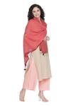 Shop Shingora Pink Tassel Bordered Stole at Aza Fashions Shop_Shingora_Pink Tassel Bordered Stole _at_Aza_Fashions