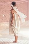 Shop_Itr By Khyati Pande_Off White Handloom Cotton, Silk Lace Square Neck Sweetpea Dress_at_Aza_Fashions