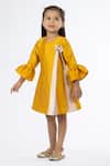 Shop_Darleen Kids Couture_Yellow Silk, Satin Fiona Dress _at_Aza_Fashions