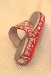 Shop_Around Always_Red Embroidery Saar Thread Wedges _at_Aza_Fashions