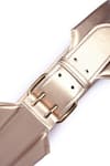 Shop_Trov_Gold Plain Sloan Leather Metallic Belt _at_Aza_Fashions