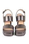Shop_Vanilla Moon_Grey Plain Floral Leather Block Heels _at_Aza_Fashions