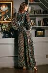 Priyanka Jain_Black Velvet Paisley Print And Cutdana V Neck Wide Legged Jumpsuit _Online_at_Aza_Fashions