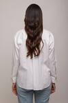 Shop_Escape By Aishwarya_White Cotton Satin Sequins Collared Not So Basic Shirt _at_Aza_Fashions