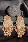 Buy_House of D'oro_Peach Semi Precious Stone Ashiana Embellished Earrings_at_Aza_Fashions