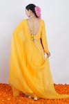 Shop_Rashi Jain_Yellow Viscose Georgette Embroidered Sequin And Zari Suraj Anarkali Set _at_Aza_Fashions