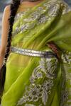 Shop_Saksham Neharicka_Green Sequin And Bead Embroidered Iccha Hand Belt_at_Aza_Fashions