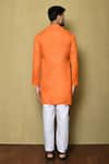 Shop_Aryavir Malhotra_Orange Cotton Silk Solid Kurta _at_Aza_Fashions