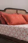 Shop_Kyoona_Orange 100% Cotton Printed The Bageecha Floral Bedsheet Set _at_Aza_Fashions