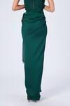 Shop_S&N By Shantnu Nikhil_Emerald Green Polyester Tassels Wrap-around Skirt_at_Aza_Fashions