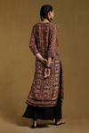 Shop_Ritu Kumar_Black Kurta Viscose Bamberg Printed Geometric Notched Pant Set _at_Aza_Fashions