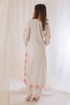 Shop_Vaani Beswal_Off White Kurta- Handwoven Cotton Silk, Placket Embroidered And Pant Set _at_Aza_Fashions