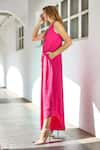 Shop_Style Junkiie_Pink Double Georgette Ornamentation Jumpsuit  _at_Aza_Fashions