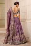 Shop_Tarun Tahiliani_Purple Floral Print And Embroidered Lehenga Set_at_Aza_Fashions