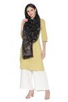 Shop_Shingora_Black Floral Woven Stole _at_Aza_Fashions