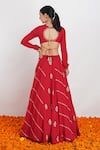 Rashi Jain_Red Viscose Georgette Hand Embroidered Sequin And Zari Work Raag Lehenga Set _Online_at_Aza_Fashions