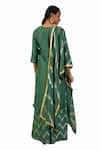 Shop_Meghna shah_Green Dola Silk Hand Printed Stones Round Palazzo Set With Embroidered Kurta _at_Aza_Fashions