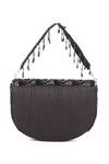 Shop_The Purple Sack_Black Embroidery, Beads Drop Clutch _at_Aza_Fashions