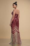 Shop Kommal Sood Maroon Lycra Stretch Net Work Graphic Pattern Spaghetti Gown at Aza Fashions Shop_Kommal Sood_Maroon Lycra Stretch Net Work Graphic Pattern Spaghetti Gown _at_Aza_Fashions