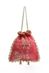 Shop_Rabani & Rakha_Gold Embroidery, Gota Patti Floral Sequin Potli Bag _at_Aza_Fashions