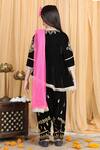 Shop_The little celebs_Black Velvet Embroidery Zari Kurta Set _at_Aza_Fashions