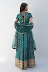 Shop_Nadima Saqib_Green Zari Jacquard Chanderi Embroidery Mirror V Resham And Anarkali _at_Aza_Fashions