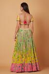 Shop_Siddhartha Bansal_Yellow Dupion Ombre Effect Sequin Floweret Bridal Lehenga Set  _at_Aza_Fashions