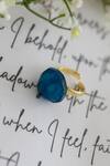 Shop_Do Taara_Blue Stone Embellished Ring_at_Aza_Fashions