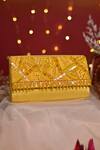 Shop House Of Vian Yellow Beads, Pearls Juane Embellished Clutch at Aza Fashions Shop_House Of Vian_Yellow Beads, Pearls Juane Embellished Clutch _at_Aza_Fashions