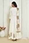 Shop Adara Khan Off White Cotton Hand Block Printed Floral Motifs V Anarkali Set With Dupatta at Aza Fashions Shop_Adara Khan_Off White Cotton Hand Block Printed Floral Motifs V Anarkali Set With Dupatta_at_Aza_Fashions