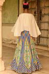 Shop_Swati Vijaivargie_Blue Silk Hand Embroidered Deewani Lehenga _at_Aza_Fashions