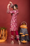 Shop_Monk & Mei_Purple Kurta Brocade Floral V Neck Meena Pakistani With Pant _at_Aza_Fashions