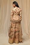 Shop_Masaba_Beige Chanderi Printed Spring Blossom And Cotton Candy Anarkali Set _at_Aza_Fashions