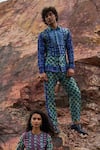 Shop_Dash and Dot_Multi Color 100% Polyester Printed Moroccan Mosaic Tile Pant Set  _at_Aza_Fashions