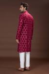 Shop_Kasbah_Fuchsia Georgette Embroidered Sequin And Thread Work Kurta_at_Aza_Fashions