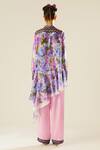 Shop_Rajdeep Ranawat_Purple Silk Embroidery Collared Bijli Floral Print Shirt _at_Aza_Fashions