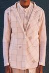 Shop_Urvashi Kaur_Off White Cotton Estella Square Print Jacket _at_Aza_Fashions