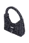 Shop_Adorn My Wish_Black Embellished Rectangle Shaped Hook Bag_at_Aza_Fashions